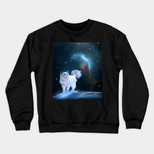 Cute Cat With Rose Crewneck Sweatshirt